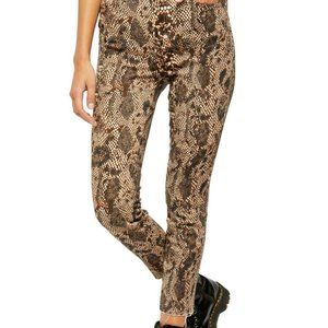 Free People Snakeskin High Waist Raw Hem Stretch Skinny Jeans We The Free
